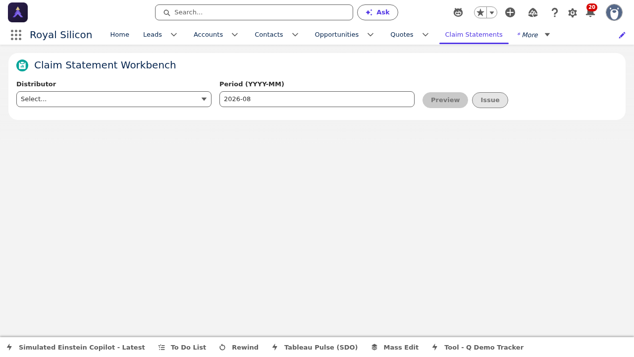 Claim Statement Workbench