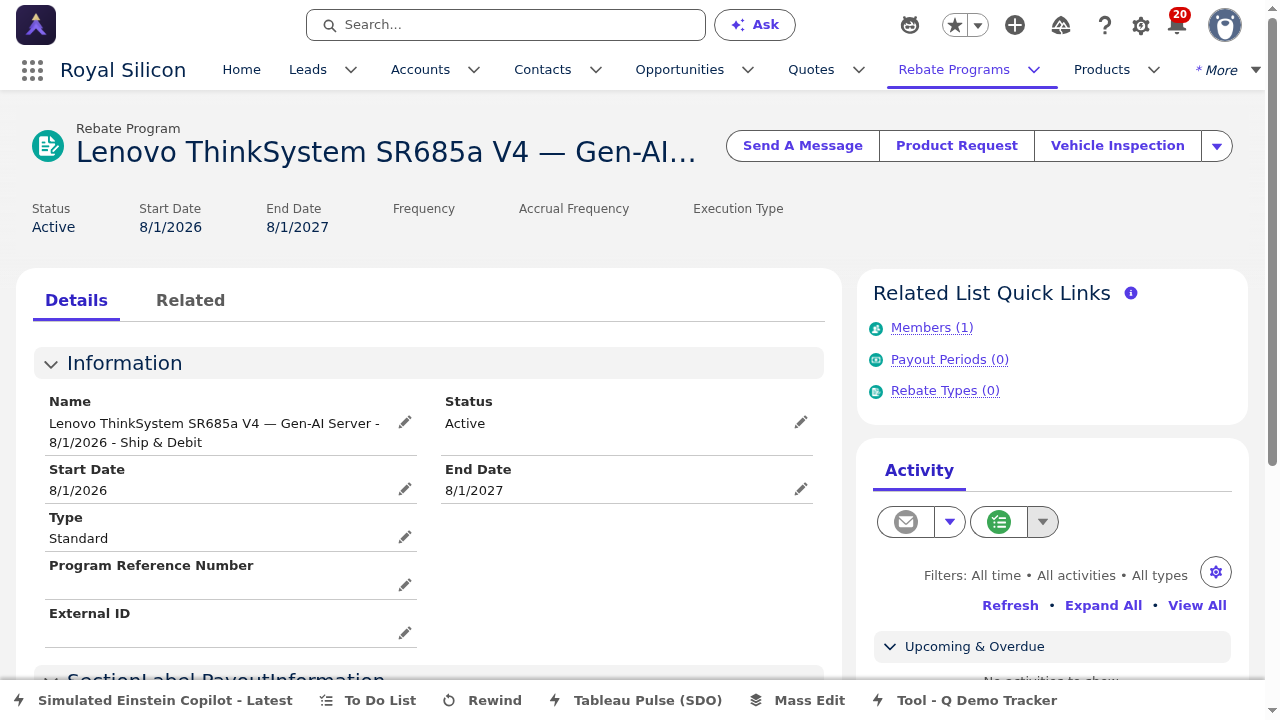 Rebate Program — Overview