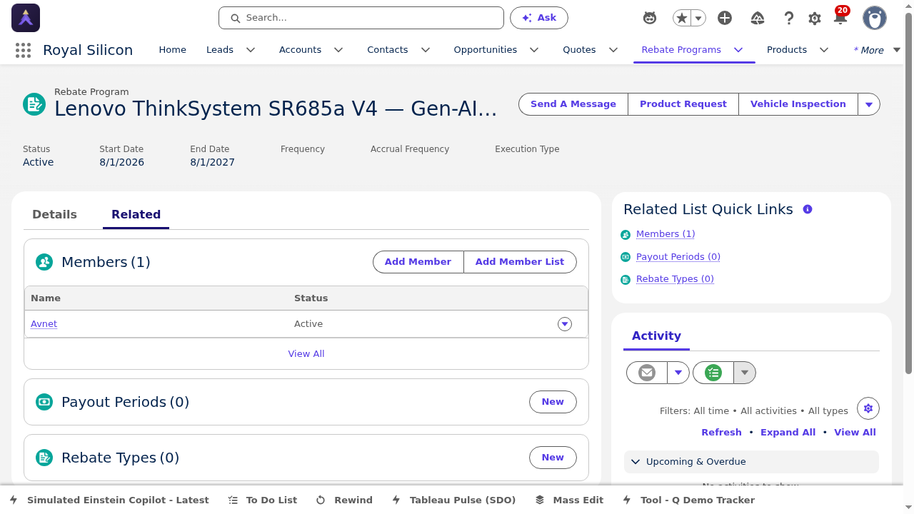 Rebate Program — Related Tab