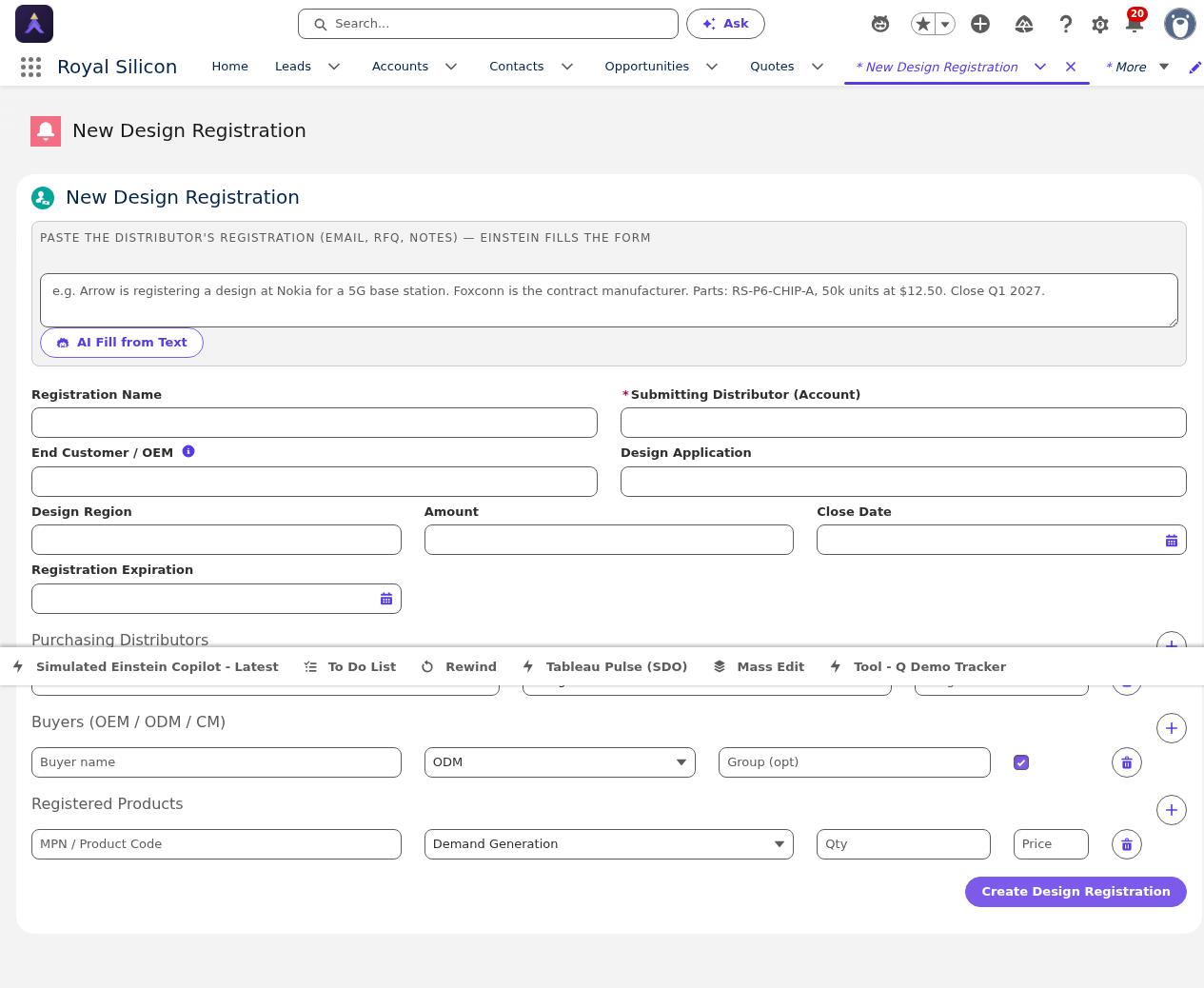 DReg Intake Form — Full View