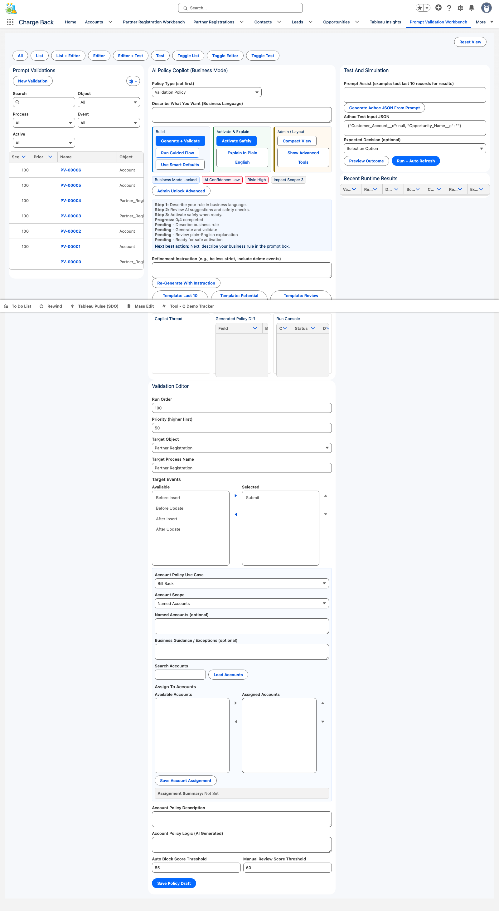 Prompt Validation Workbench - Full View