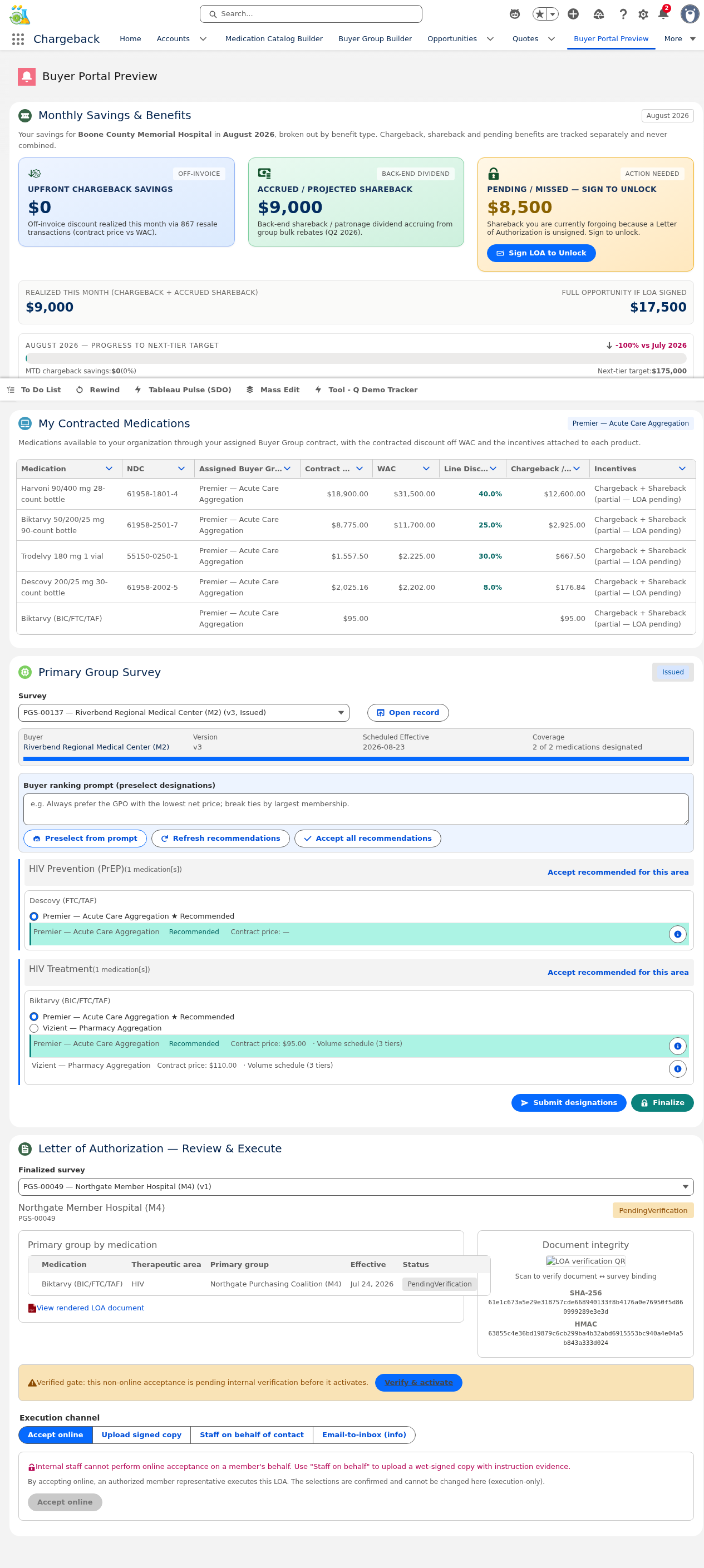 Full Buyer Portal Preview page